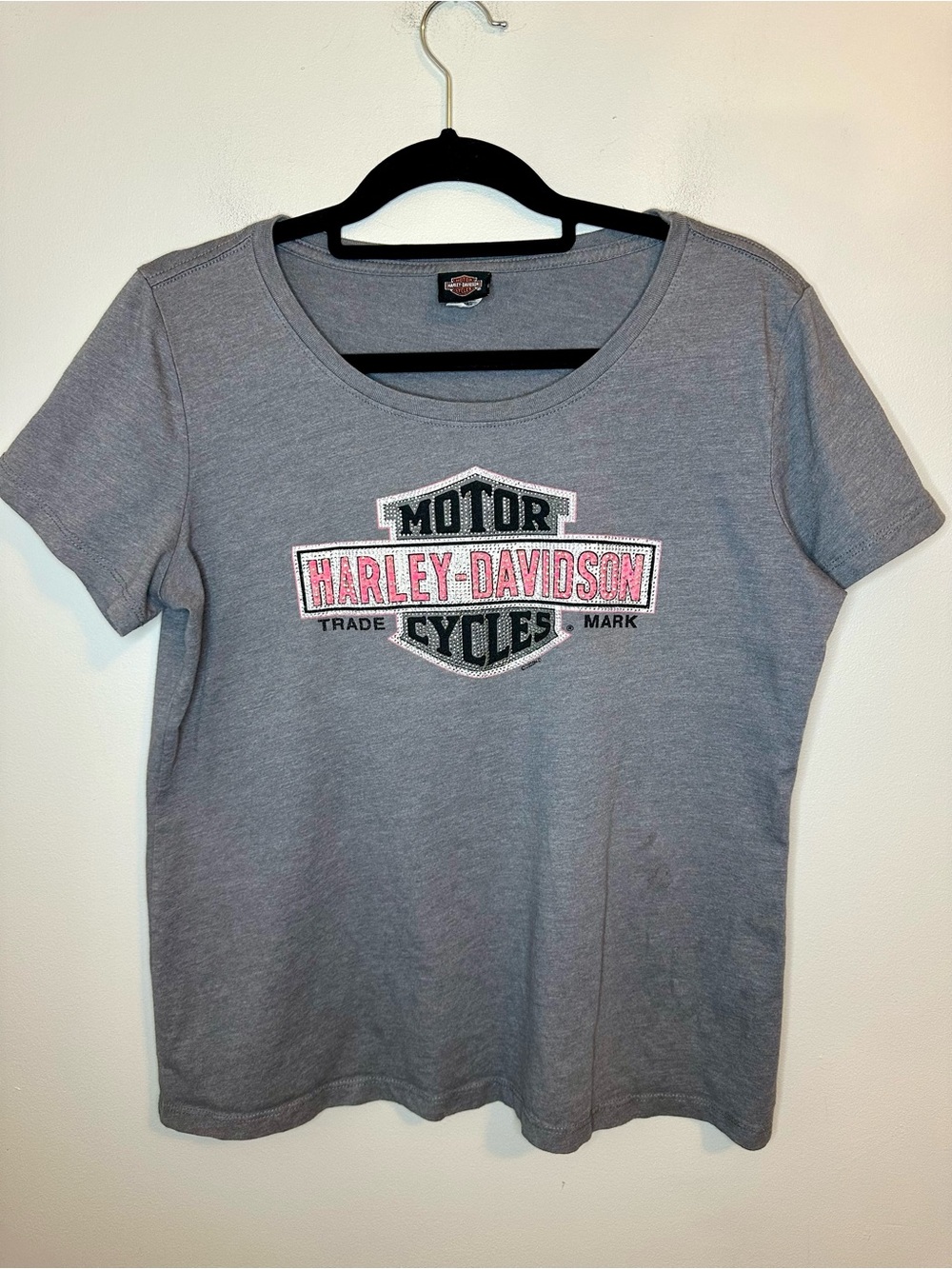 Harley Davidson Womens XL Rhinestone Pink Myrtle Beach SC Graphic T Shirt